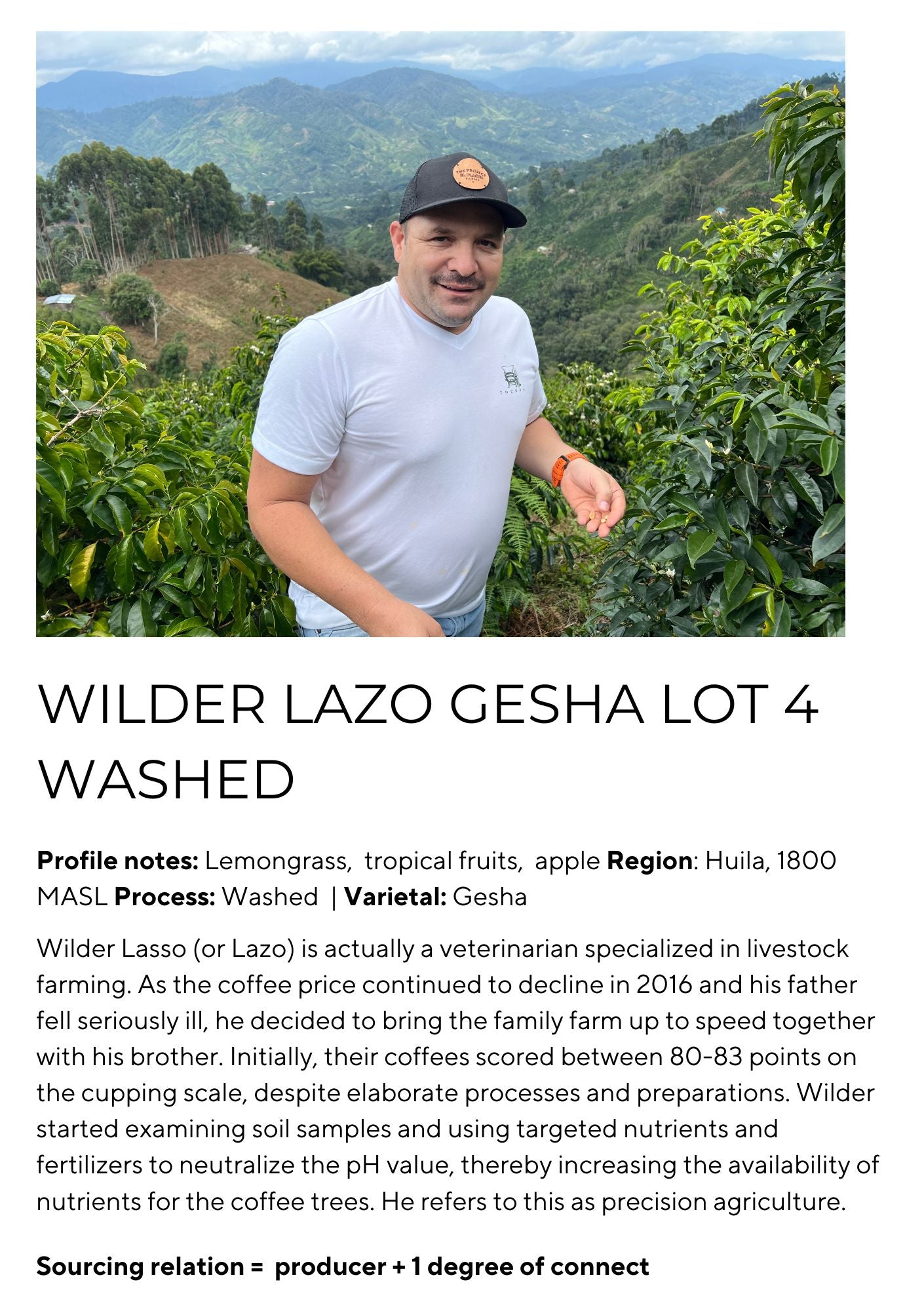 Wilder Lazo Geisha Lot 4 - Colombia, Washed