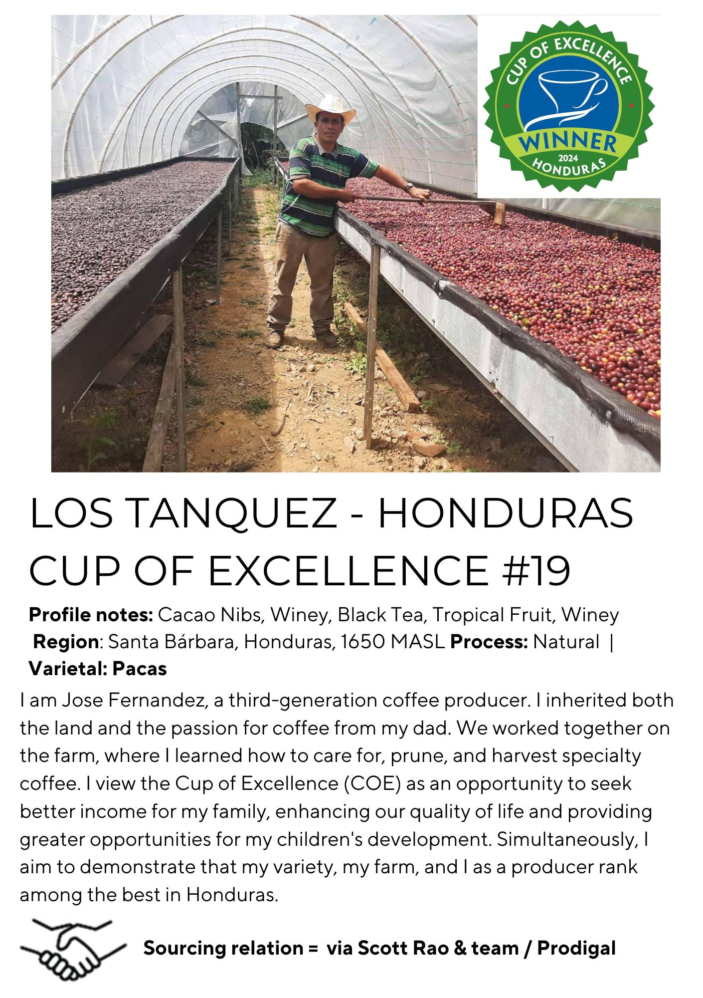 Los Tanquez — HONDURUS cup of excellence #19