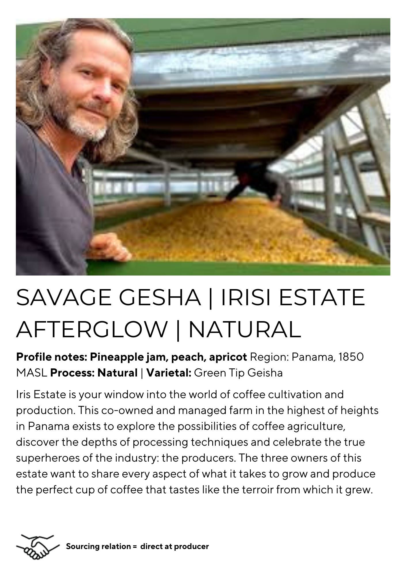 Savage Panama Gesha Afterglow Natural - Iris Estate