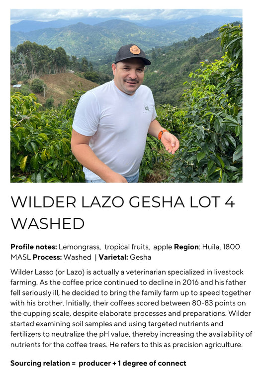 Wilder Lazo Geisha Lot 4 - Colombia, Washed